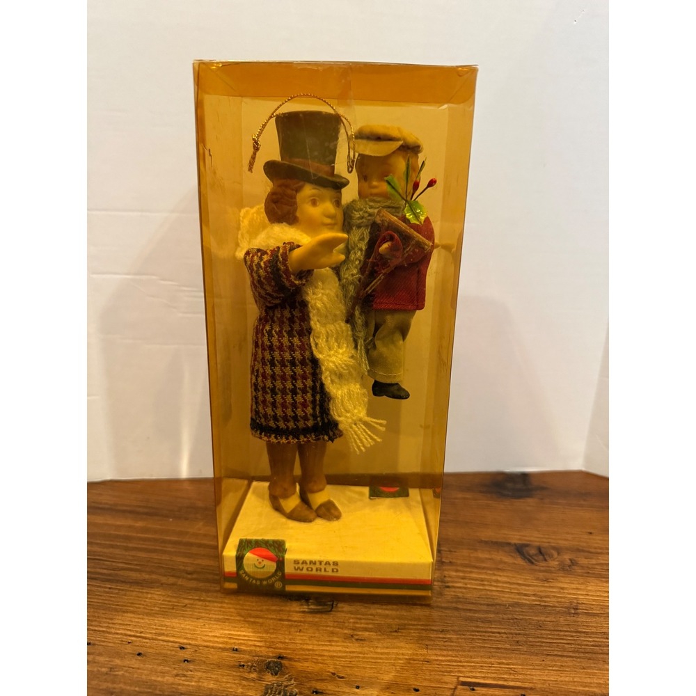 Kurt Adler Christmas Carol 9" Bob Cratchit Tiny Tim Ornament Santas World 1984